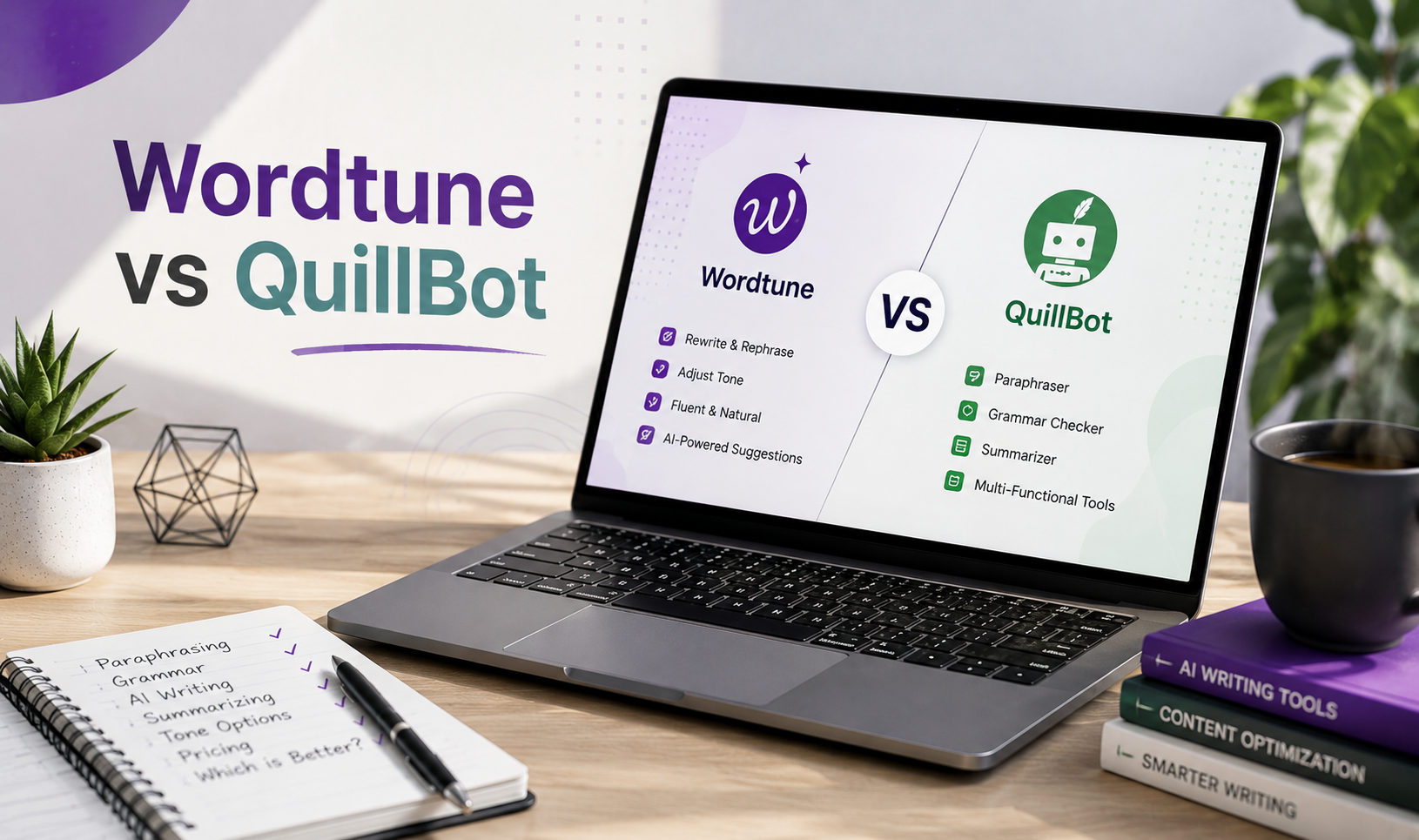 Wordtune vs QuillBot AI writing tool comparison